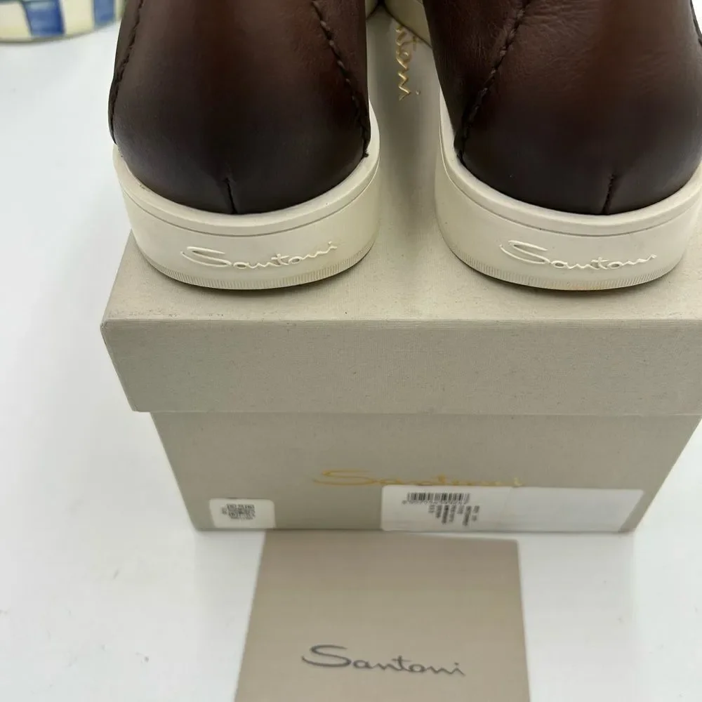 Men's Santoni dread  Leather loafers size 8.5 US made in Italy